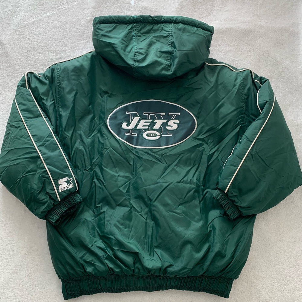 Vintage Reversible Starter Puffer Jacket New York Jets Size L